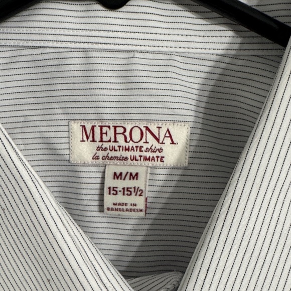 Merona Men's Dress Shirt - Light Gray Stripes - Picture 3 of 3
